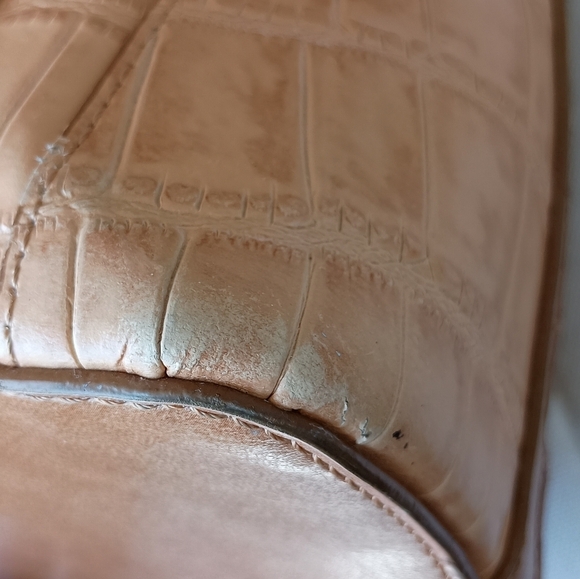 Vintage MC Marc Chantal Tan Embossed Leather Bag Purse Silver Western Details - Picture 5 of 10